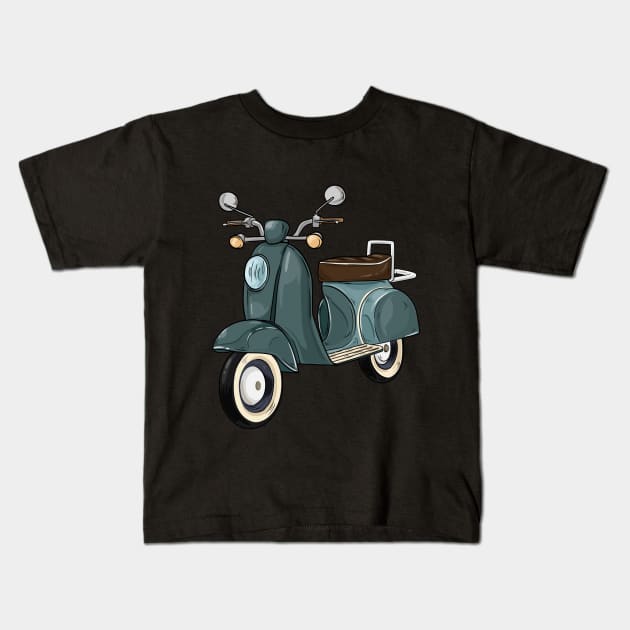 Cool moped Kids T-Shirt by Markus Schnabel